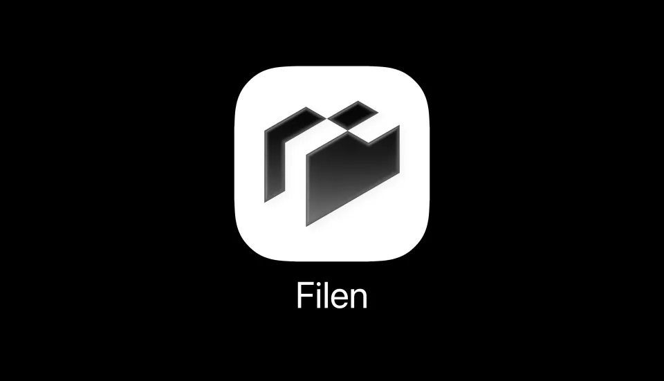 Filen app icon using a dimensional rendering of the identity mark